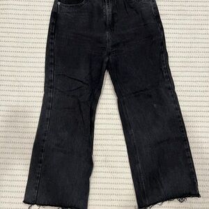 Raw Hem Wide Leg Jeans